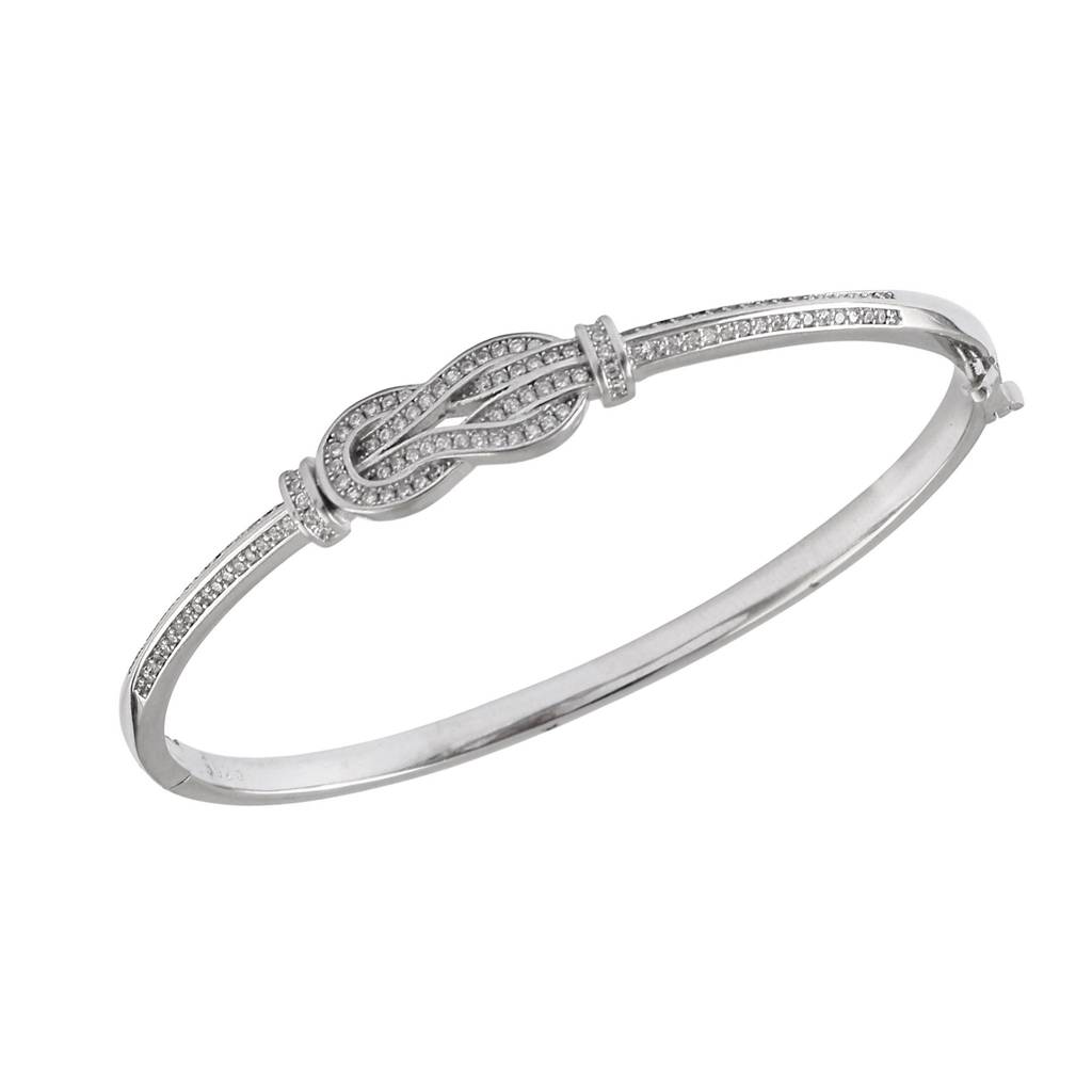925 Sterling Silver Cz Infinity Knot Bracelet For Women : ZIRAK-Bracelet-142