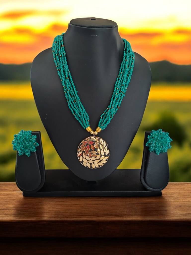 All-Day Statement Beaded Necklace Set : BDE-SEG-TBOL-NWE-006