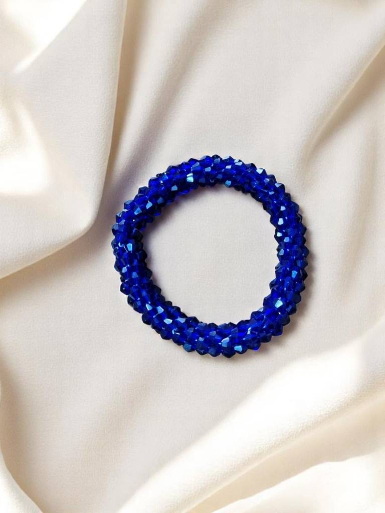 Unisex Crystal Bloom – Adjustable Crystal Bead Bracelets : CRY-BLU-BLT-ONB-108