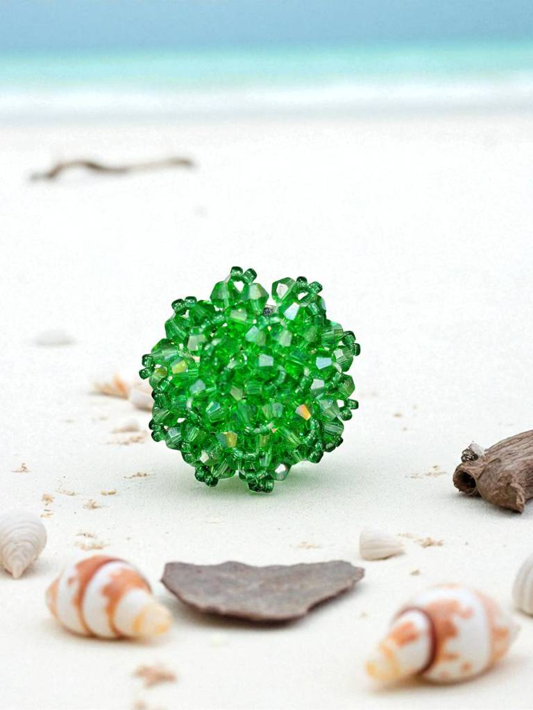 Rang-E-Roshan Adjustable Ring – Handmade Crystal Statement Ring : CRY-LGR-RNG-ONR-034