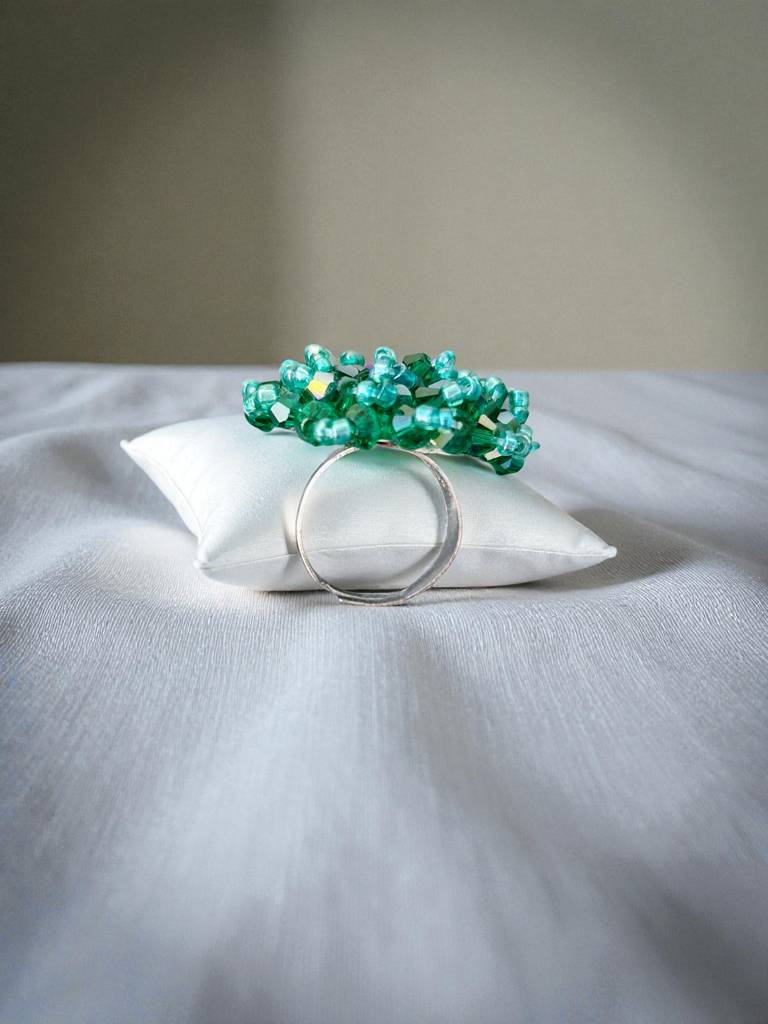 Rang-E-Roshan Adjustable Ring – Handmade Crystal Statement Ring : CRY-SEG-RNG-ONR-035