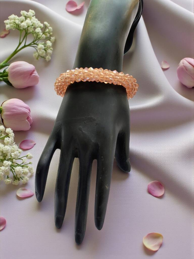 Unisex Crystal Bloom – Adjustable Crystal Bead Bracelets : CRY-PCH-BLT-ONB-112