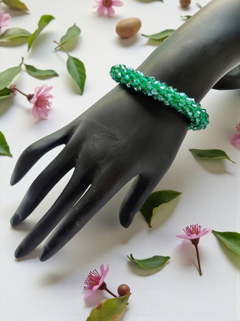 Unisex Crystal Bloom – Adjustable Crystal Bead Bracelets : CRY-SEG-BLT-ONB-113