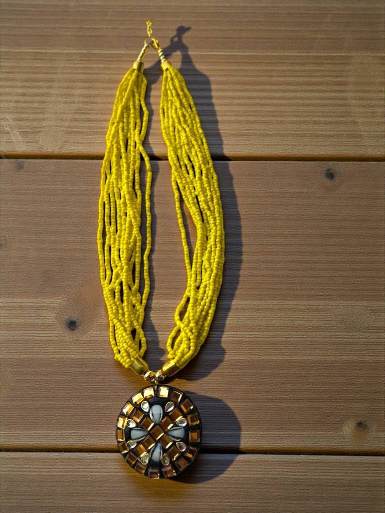 Occasion Wear Multi-Strand Mosaic Necklace- 9 Colours Available : BDE-LMY-TBPD2-ONN-459