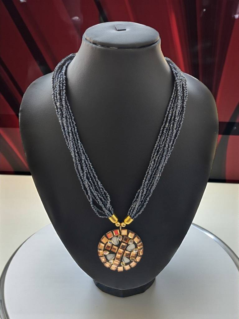Occasion Wear Multi-Strand Mosaic Necklace- 9 Colours Available : BDE-NVB-TBPD2-ONN-467