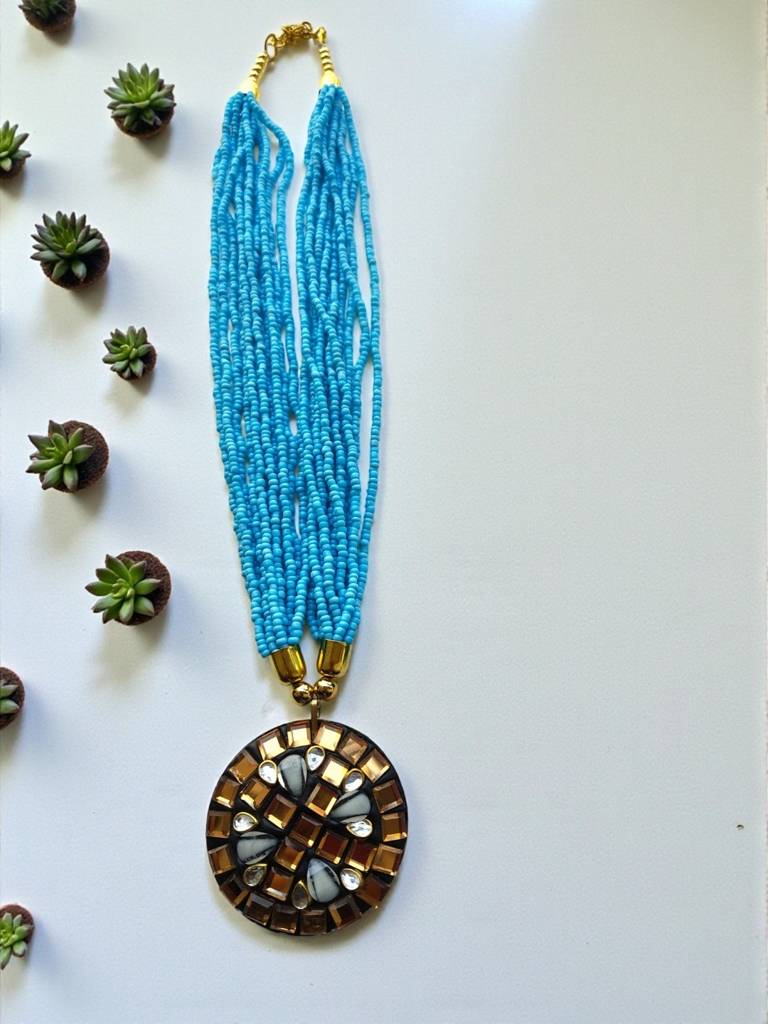 Occasion Wear Multi-Strand Mosaic Necklace- 9 Colours Available : BDE-SKY-TBPD2-ONN-461
