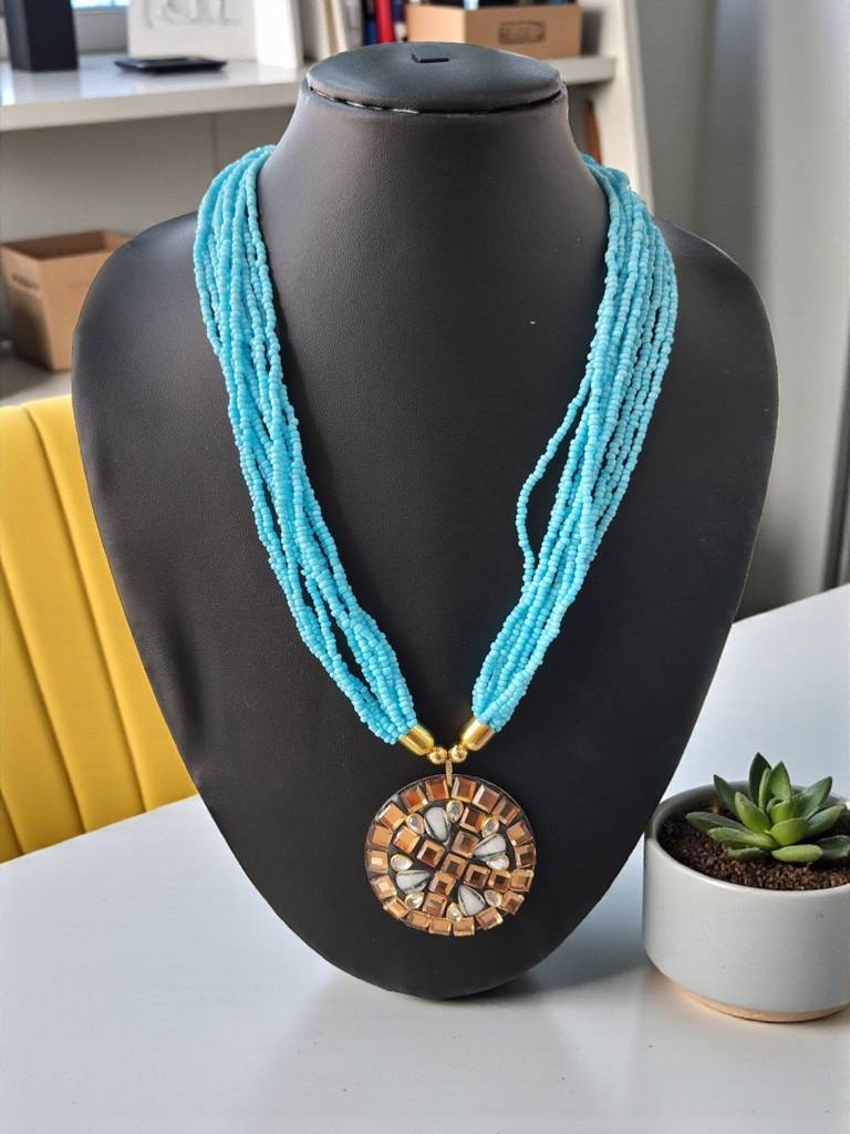 Occasion Wear Multi-Strand Mosaic Necklace- 9 Colours Available : BDE-SKY-TBPD2-ONN-461
