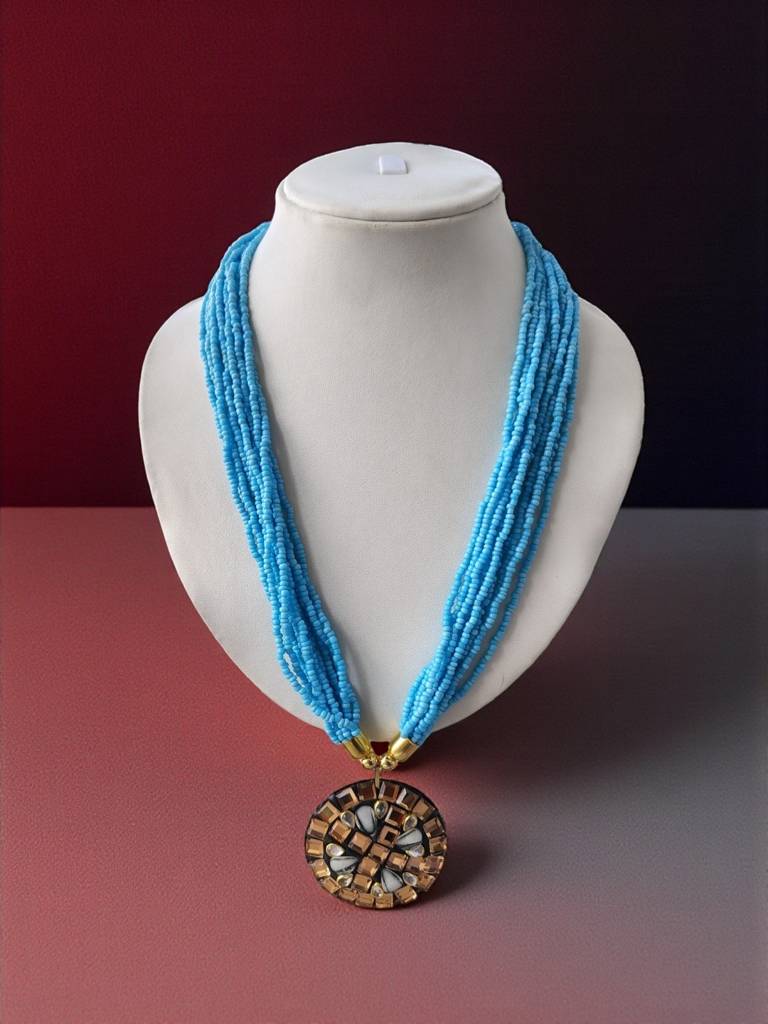 Occasion Wear Multi-Strand Mosaic Necklace- 9 Colours Available : BDE-SKY-TBPD2-ONN-461