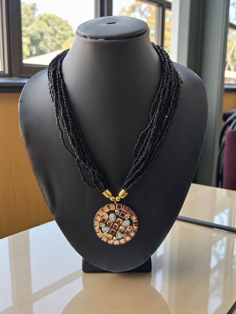 Occasion Wear Multi-Strand Mosaic Necklace- 9 Colours Available : BDE-BLK-TBPD2-ONN-451