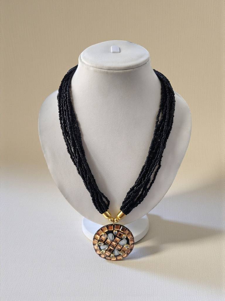 Occasion Wear Multi-Strand Mosaic Necklace- 9 Colours Available : BDE-BLK-TBPD2-ONN-451