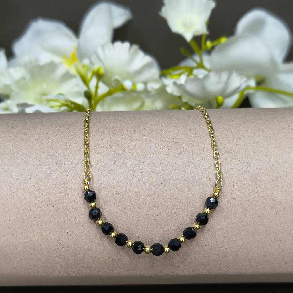 Gold Plated Mindnight Beads Mangalsutra : 480