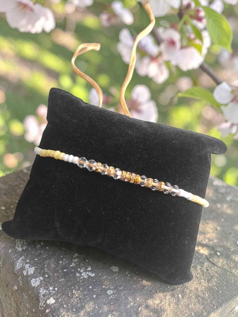 Peach Color Pop Crystal Thread Rakhi : INH-RKH-PCH