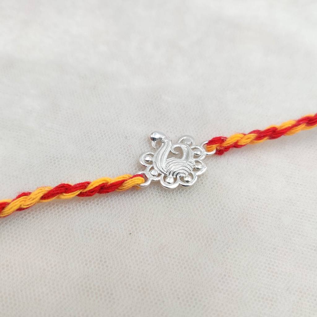 925 Sterling Silver Mayur Rakhi : SSRK05