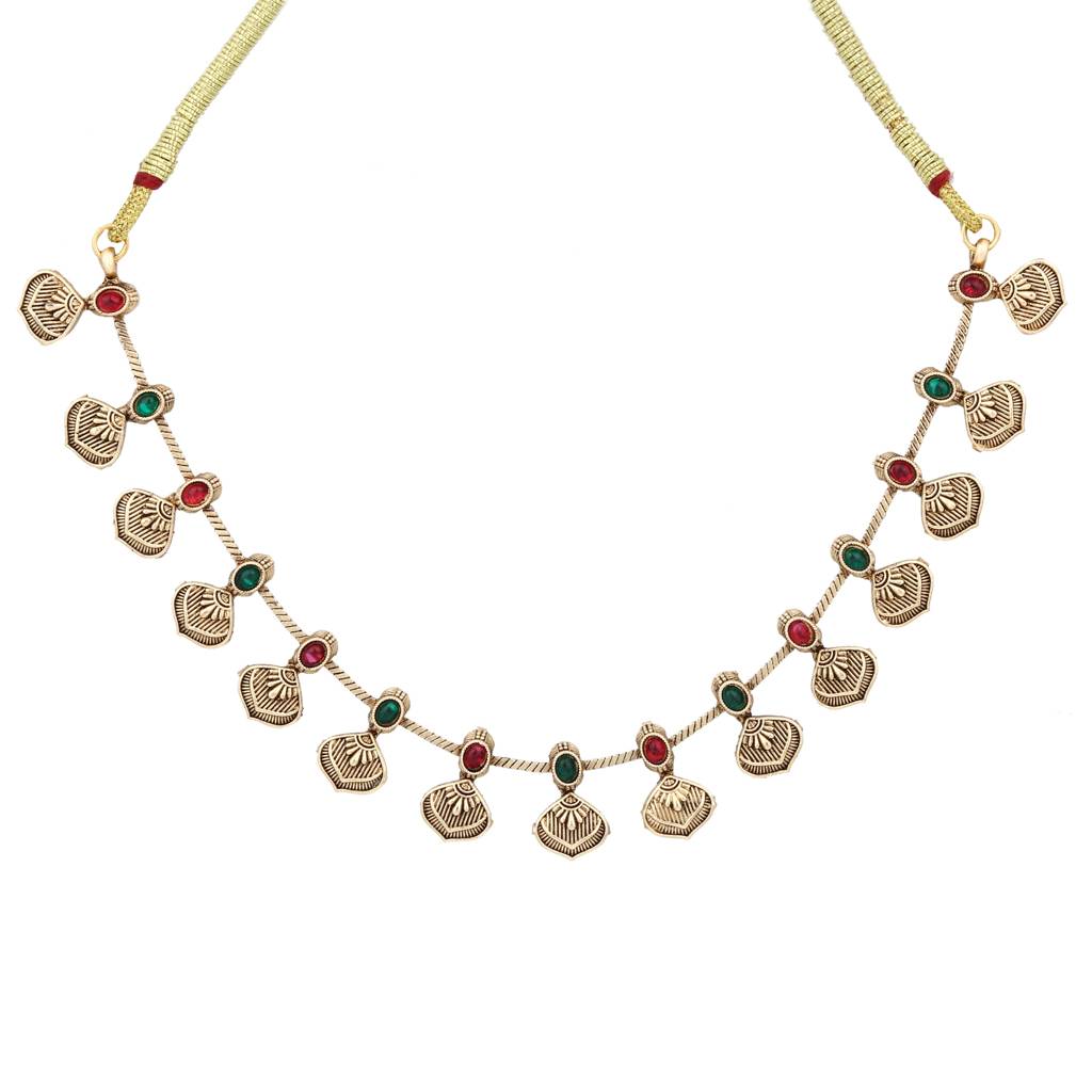 Gold Plated Delicate Necklace Set : S24MRNKS486GLD