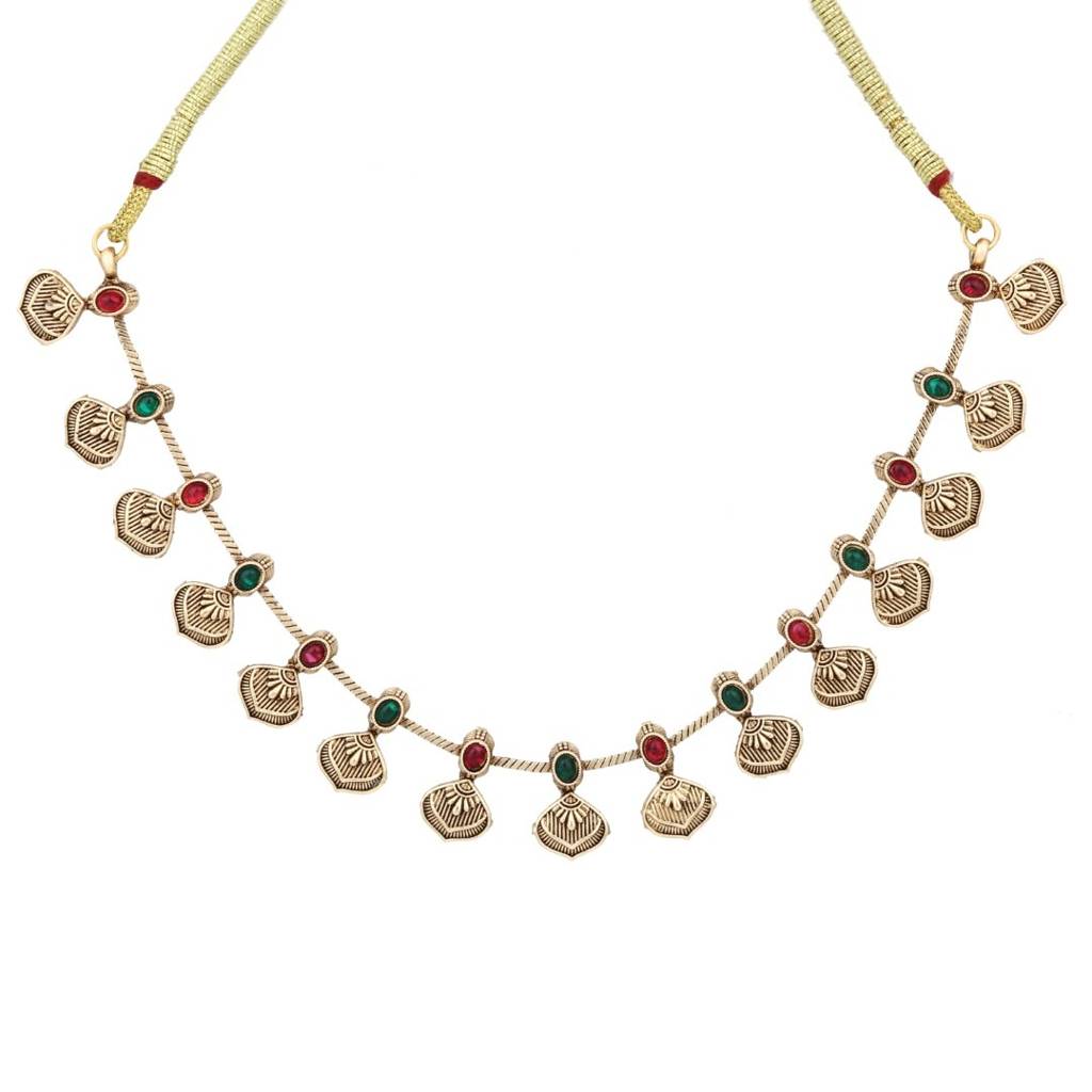 Gold Plated Delicate Necklace Set : S24MRNKS486GLD