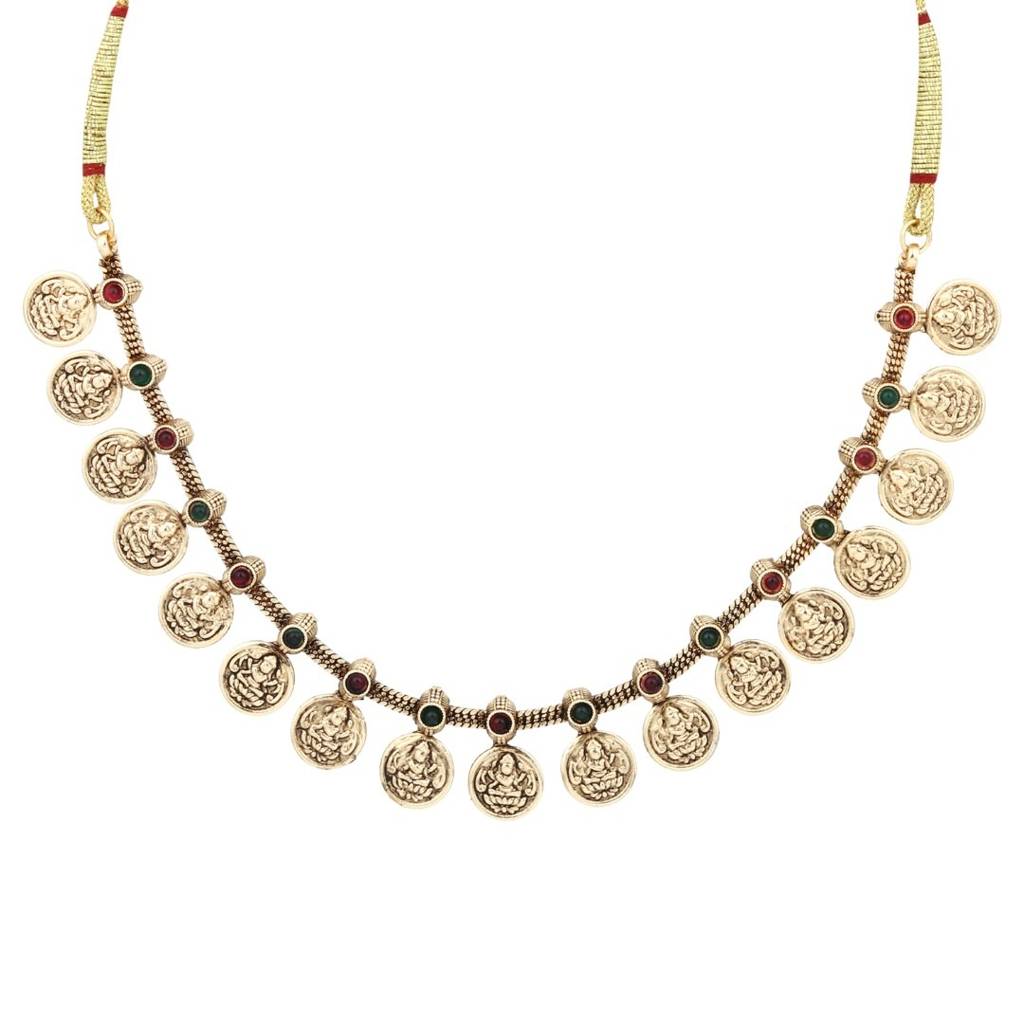Gold Plated Laxmi Coin Necklace Set : S24MRNKS490MLT
