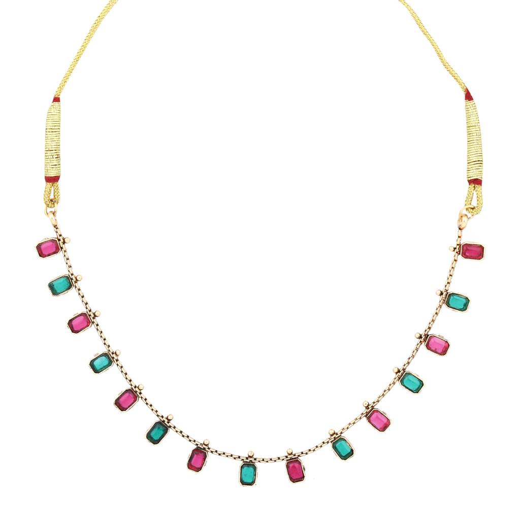 Gold Plated Delicate Necklace Set : S24MRNKS489MLT