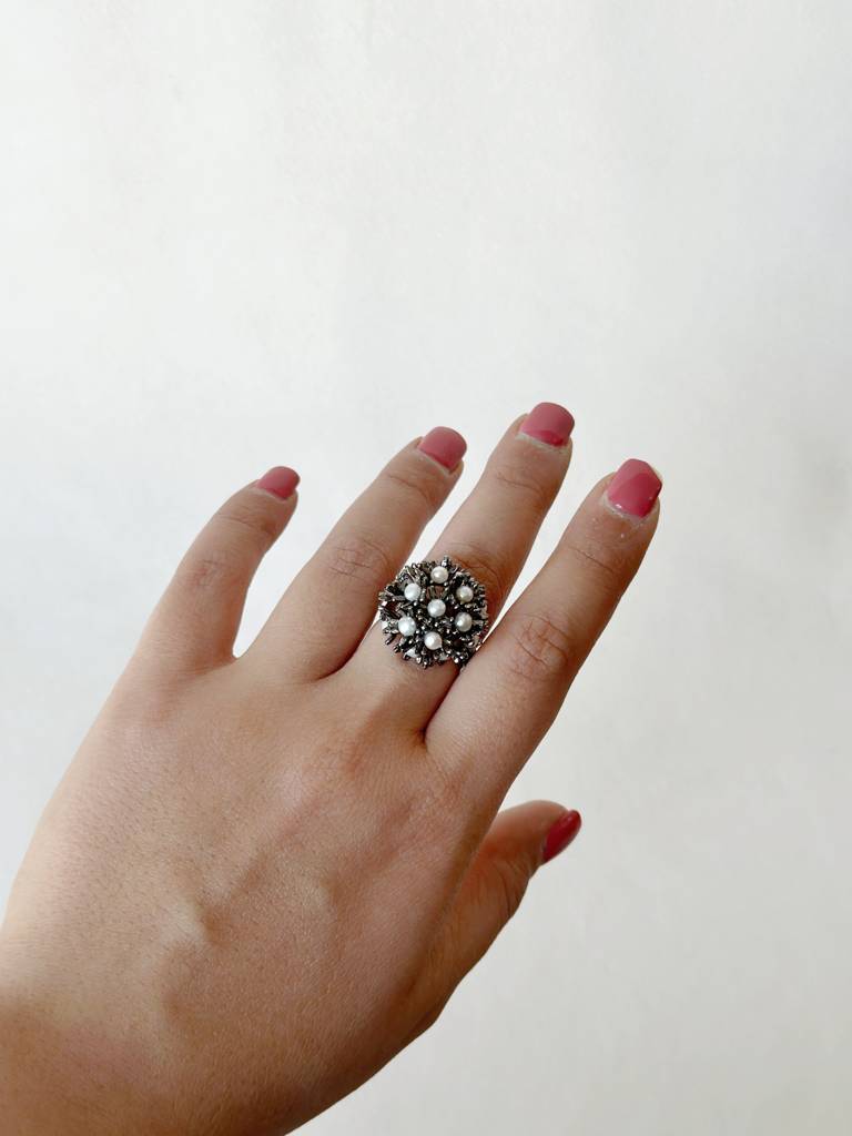 Sunshine Mini Pearl Ring Meteorite Black - Freesize (Us 5 - 7.5 / India 9 - 15.5 / Inner Dia 15.6 - 17.7Mm) : BS40B-10