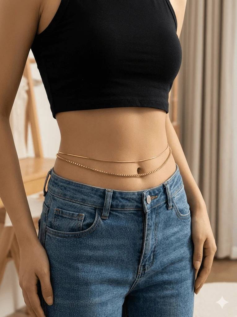 Luxe Layered Waist Chain : AST-KAMR-005