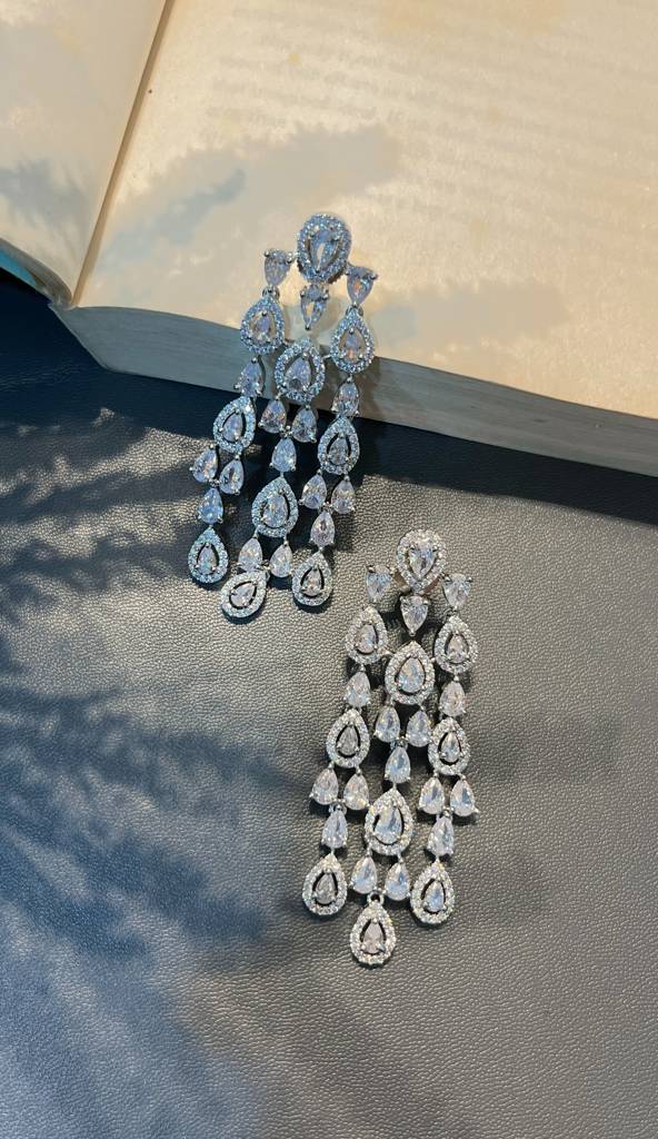Zircon Cascading Chandelier Earrings : PR-981