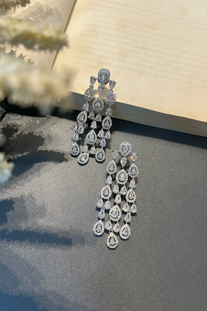 Zircon Cascading Chandelier Earrings : PR-981