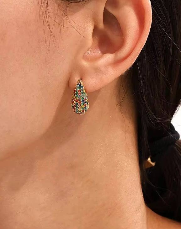 Colorwave Glam Hoop Earrings - Skin Safe, Statement Occasion/Party Wear : 100337