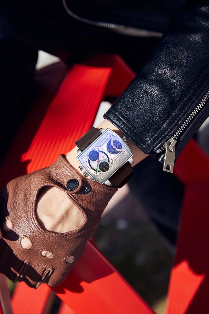 Giordano Square Analog-Digital Watch For Men – Triple Time Zone Displa, Silicone Strap : GZ-50161-02