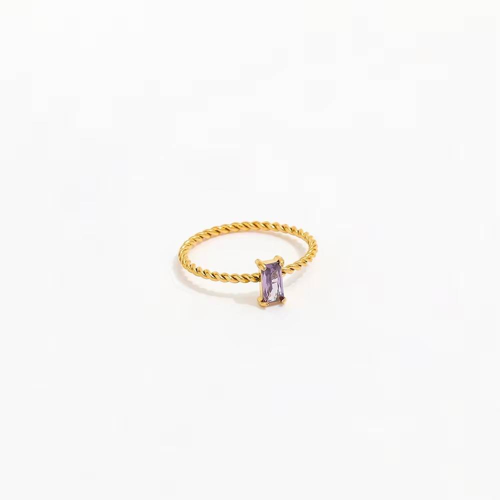 Amber Charm & Twist Ring - Waterproof, Modern Everyday Statement : 1004941