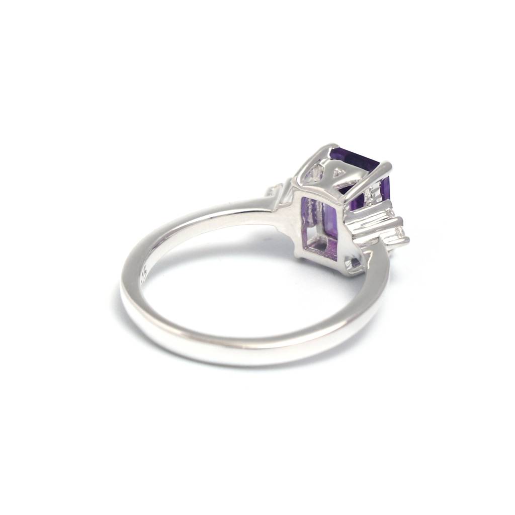 Natural Amethyst Silver Ring : HJR0327
