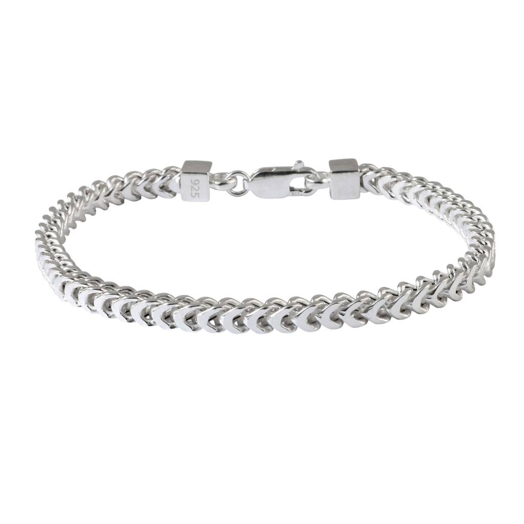 925 Silver Flat Cuban Chain Bracelet For Men & Women : ZIRAK-Bracelet-175