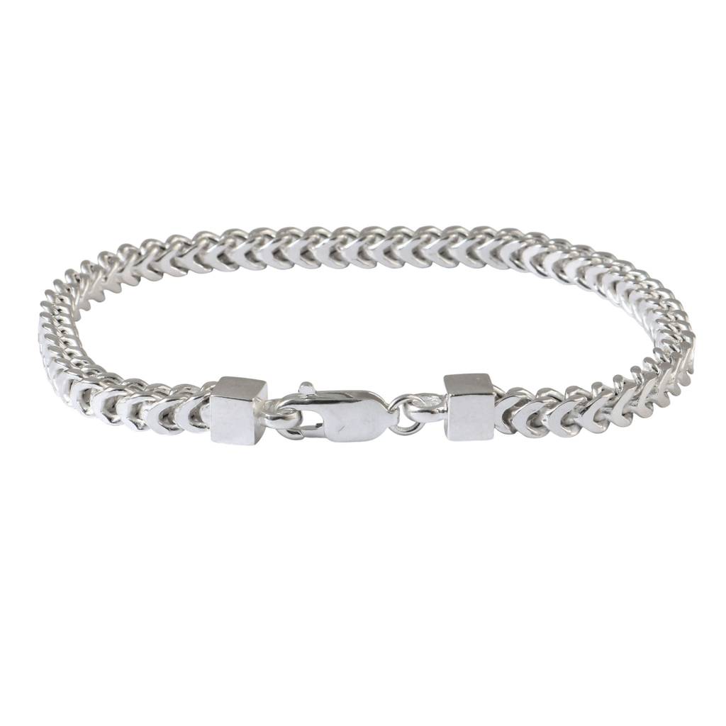 925 Silver Flat Cuban Chain Bracelet For Men & Women : ZIRAK-Bracelet-175