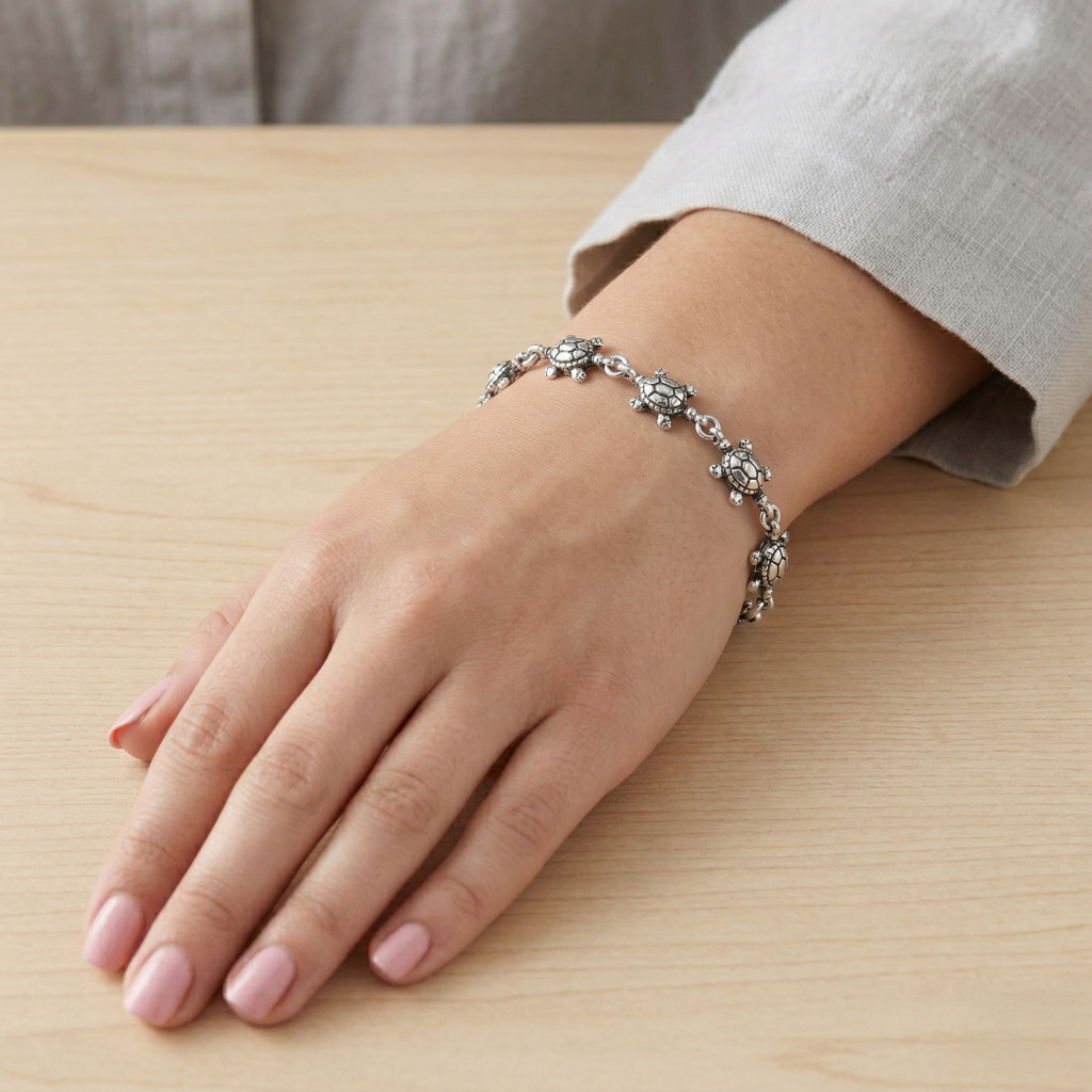925 Sterling Silver Bracelet For Women | Classic Plain Silver Bracelet | Minimal Elegant Daily Wear Jewelry | Handma : FU-0844