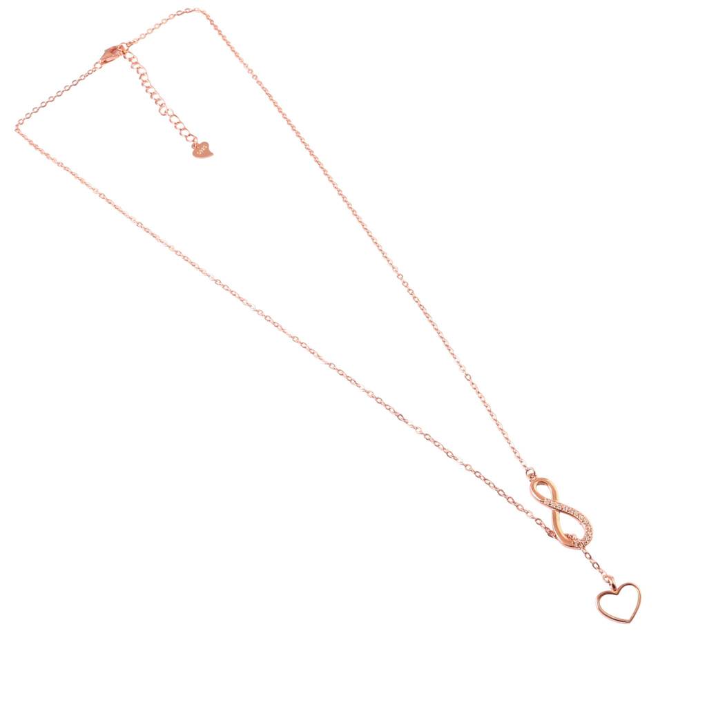 Rose Gold Infinity Heart Necklace | 925 Silver Pendant With Cz & Mother Of Pearl | Symbol Of Endless Love : ZIRAK-Pendant-112