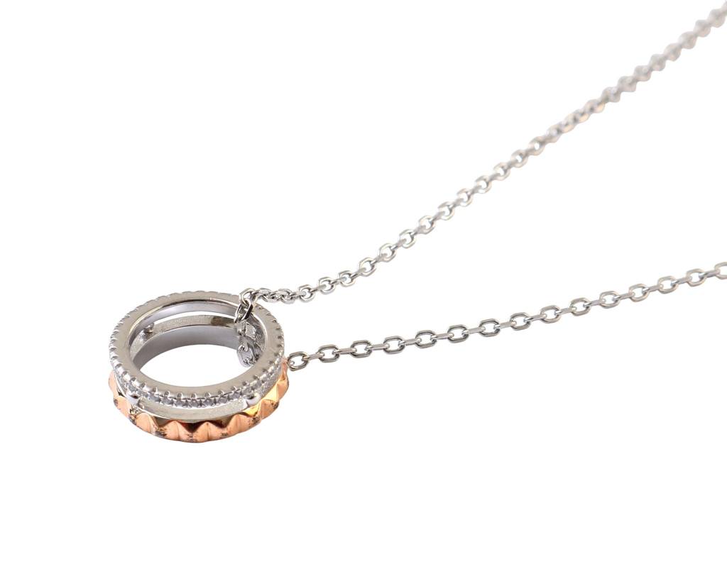 925 Silver Dual Tone Interlocking Ring Pendant Necklace : ZIRAK-Pendant-123