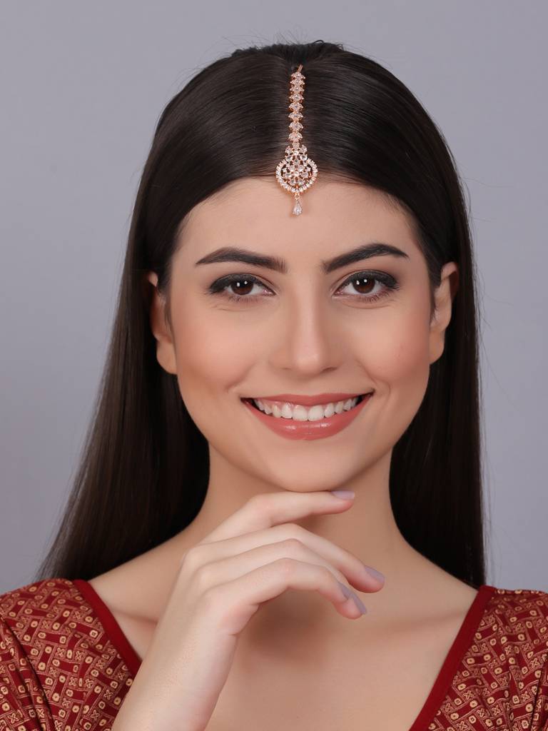 Ad & Cz Maangtikka Â Perfect For Weddings & Parties : ADMT01RG