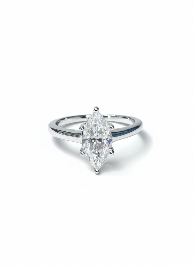 Crescent Muse 1Ct Moissanite Solitaire Ring : GJRG0006RG925210