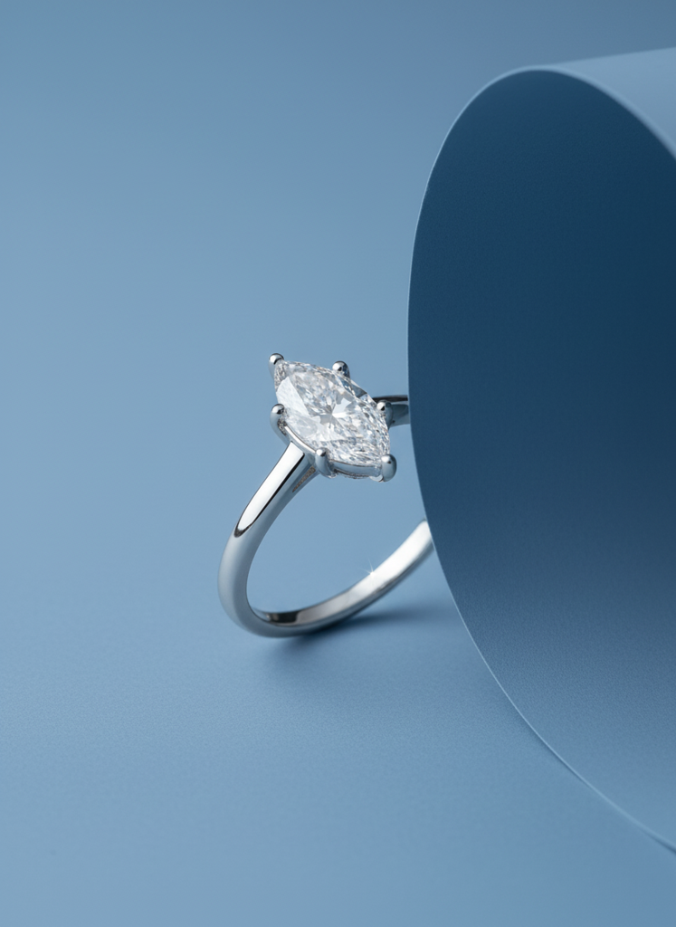 Crescent Muse 1Ct Moissanite Solitaire Ring : GJRG0006RG925210
