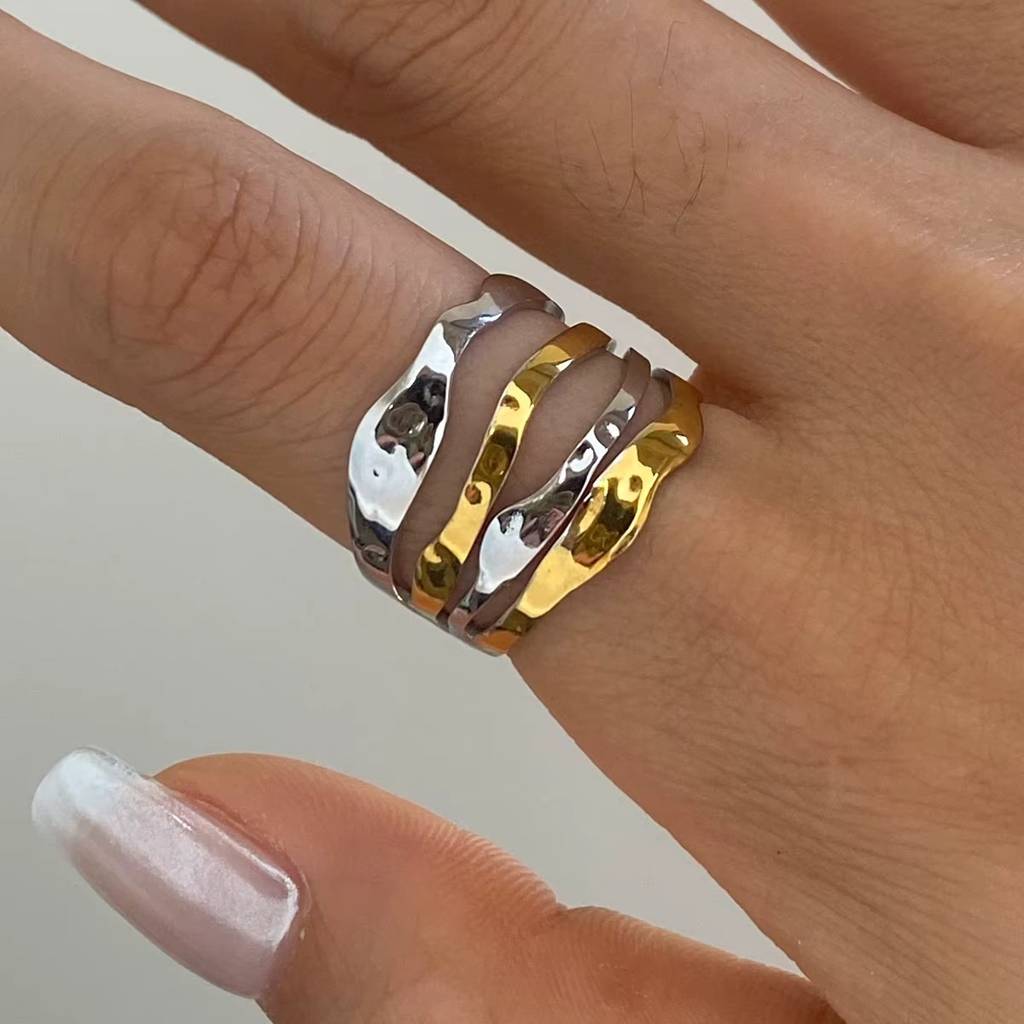 18K Gold Plated Anti-Tarnish Dual-Tone Ring : RIN-958