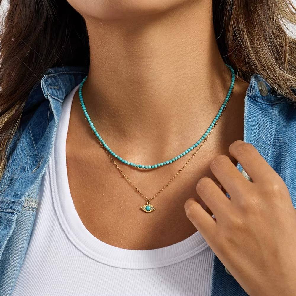 Arvino Turquoise Nugget Link Chain Necklace · Eternz