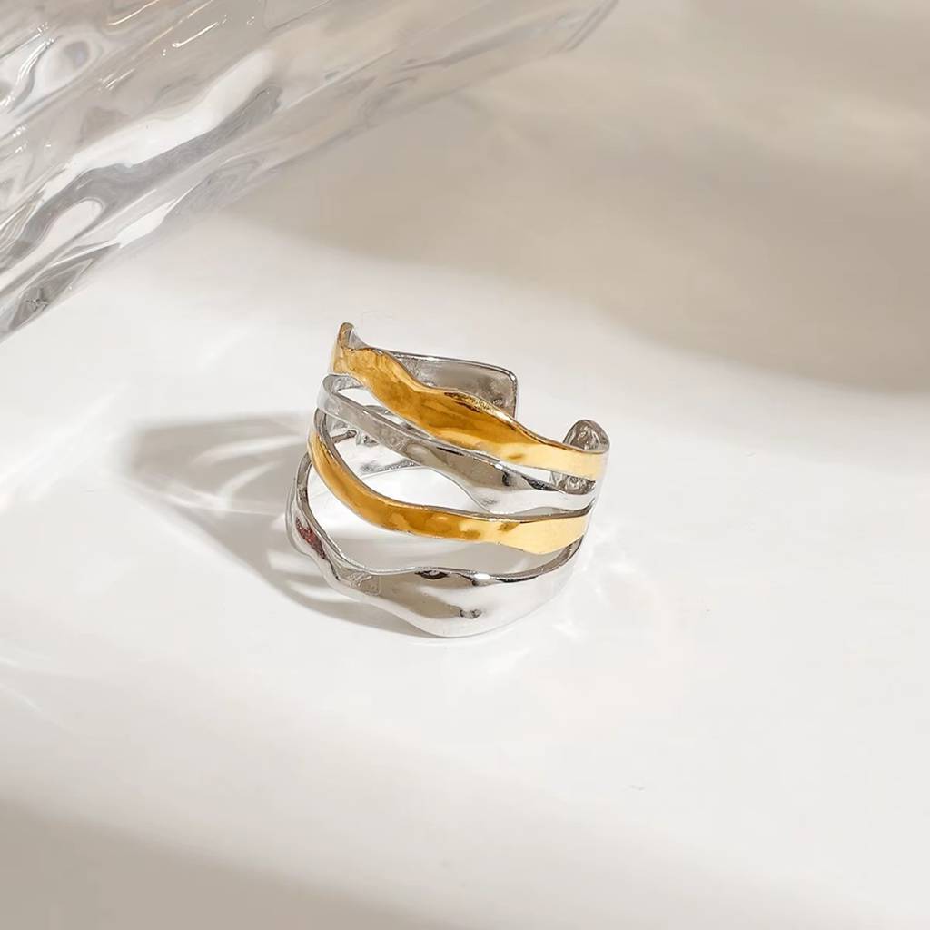 18K Gold Plated Anti-Tarnish Dual-Tone Ring : RIN-958