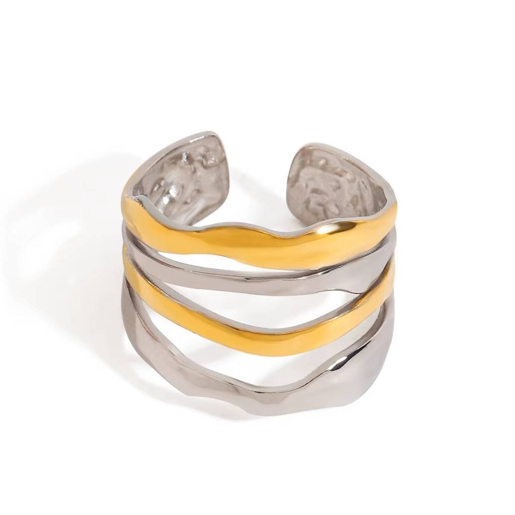 18K Gold Plated Anti-Tarnish Dual-Tone Ring : RIN-958