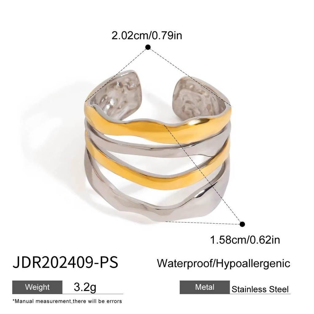 18K Gold Plated Anti-Tarnish Dual-Tone Ring : RIN-958