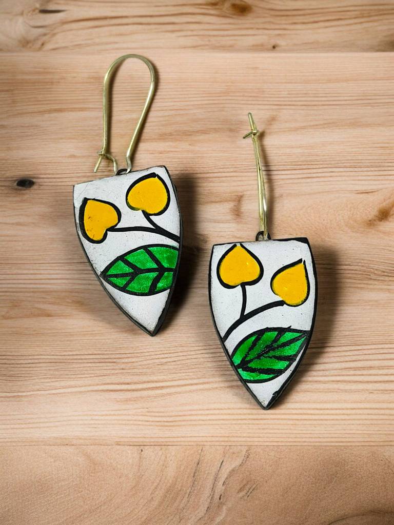 Mrritika Indian Artisan Birds Print Handmade Necklace Set : AJ-MR-HC-NL-05