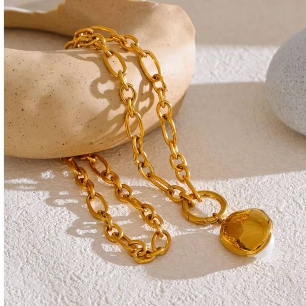 18K Gold Plated Baroque Pearl Necklace, Mist : INMIST