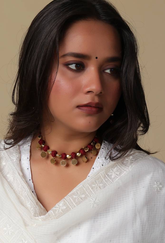 Sareen Maroon Necklace : TS-JLM-01-12