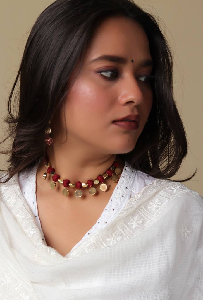 Sareen Maroon Necklace : TS-JLM-01-12