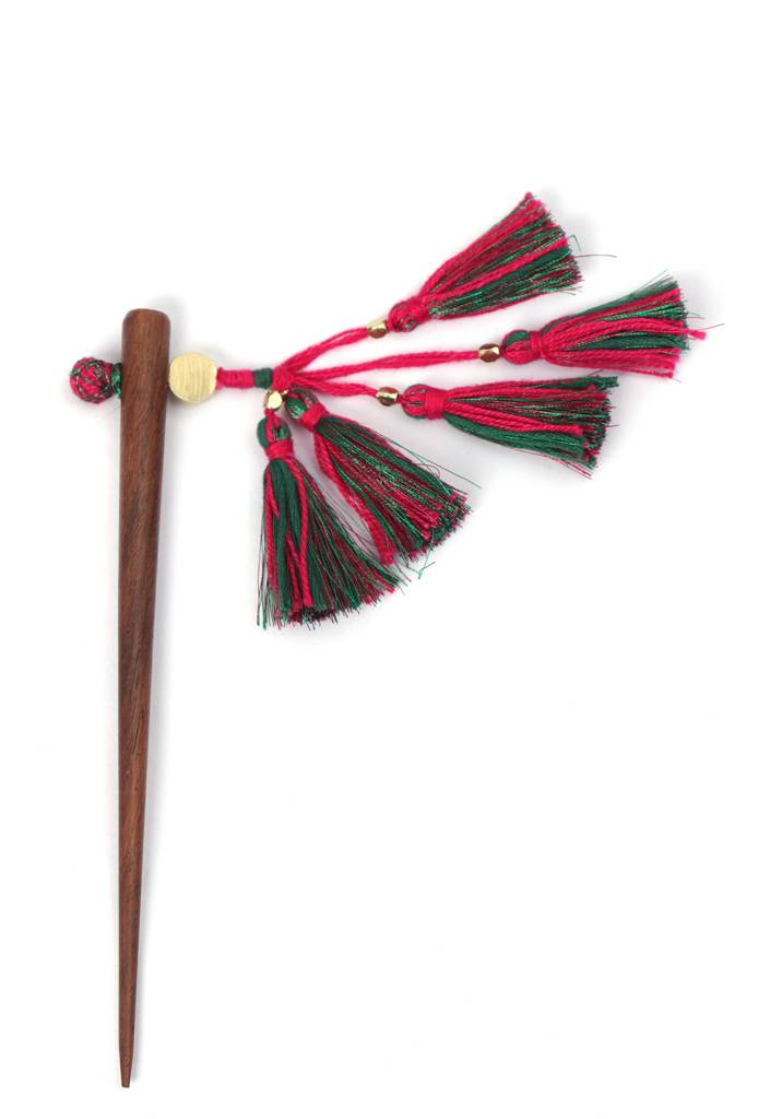 Chamak Pink And Green Bun Sticks : TS-JLM-01-24