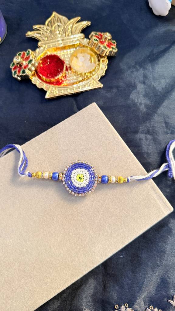 Eternz Certified Jewellery - Aumbray Blue White Evil Eye Rakhi