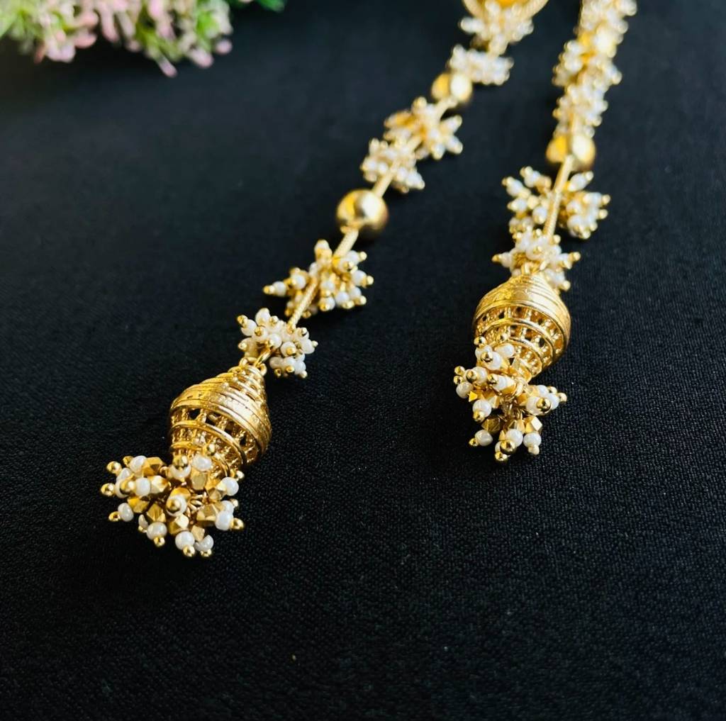 Gold Tone Pearl Earrings : J00361787