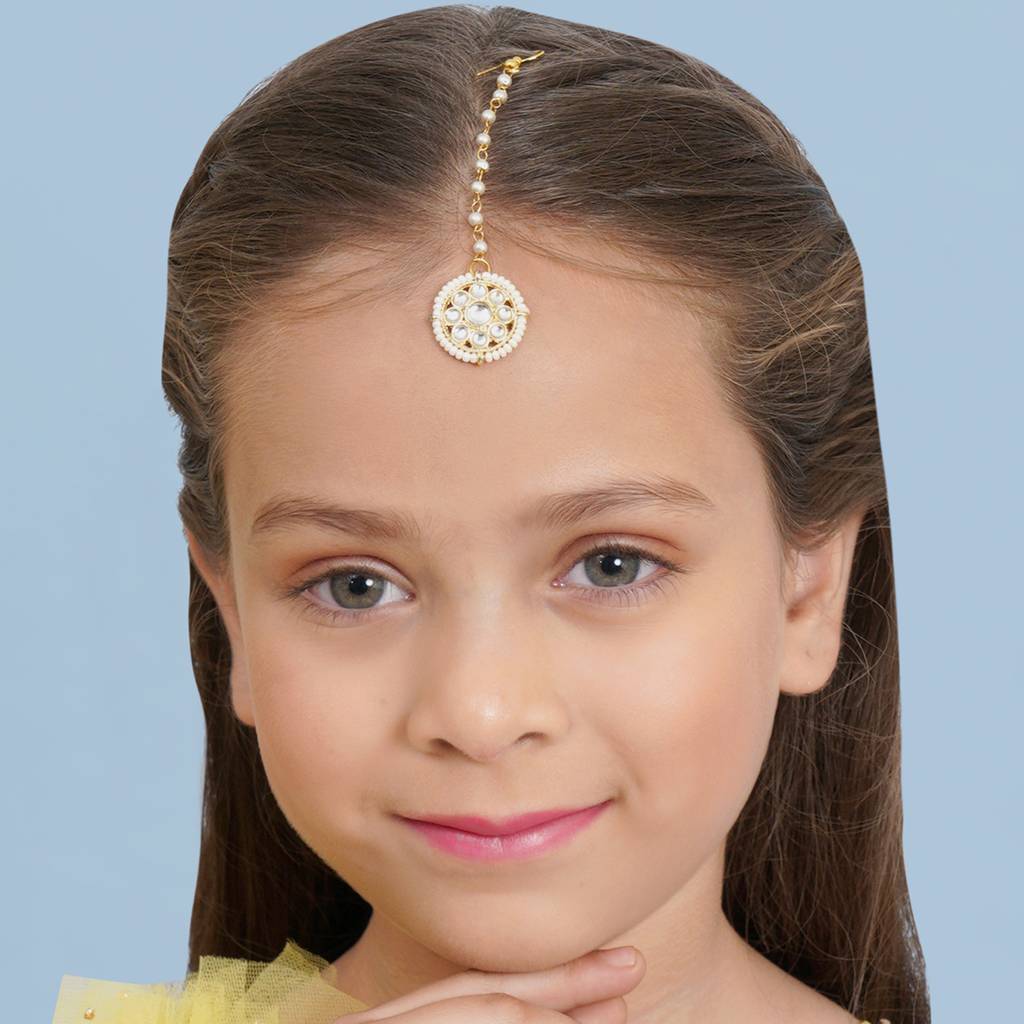 Kundan Round Maang Tikka : RRKDEC22-44